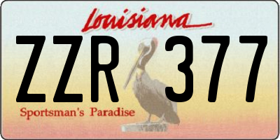 LA license plate ZZR377