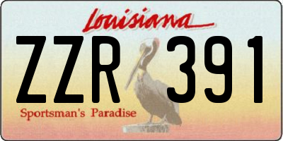 LA license plate ZZR391