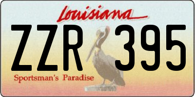 LA license plate ZZR395