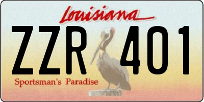 LA license plate ZZR401