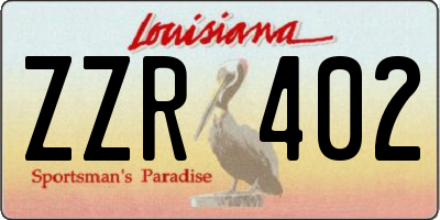 LA license plate ZZR402