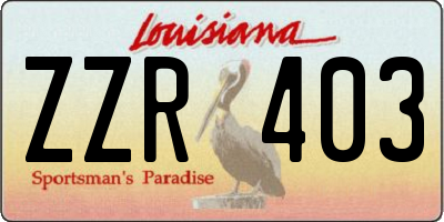 LA license plate ZZR403