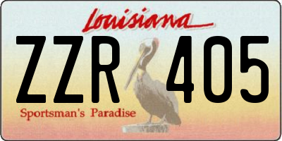 LA license plate ZZR405