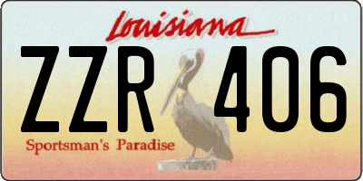 LA license plate ZZR406