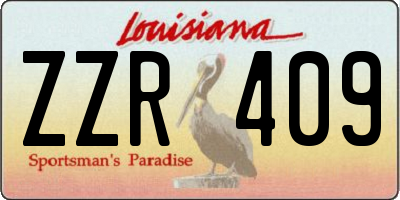 LA license plate ZZR409