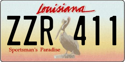 LA license plate ZZR411