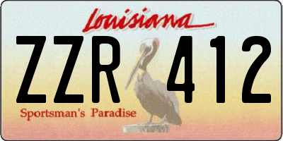 LA license plate ZZR412