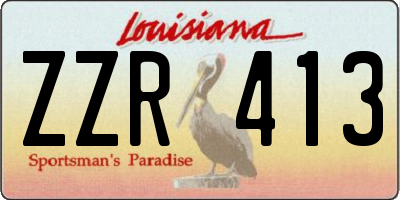 LA license plate ZZR413
