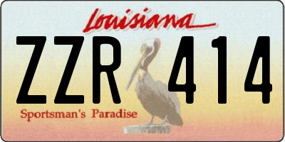 LA license plate ZZR414