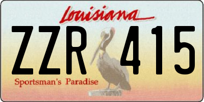 LA license plate ZZR415