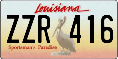 LA license plate ZZR416