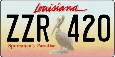 LA license plate ZZR420