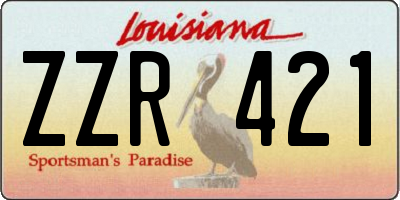 LA license plate ZZR421