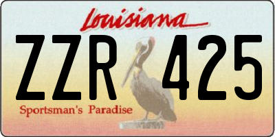 LA license plate ZZR425