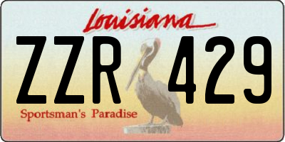 LA license plate ZZR429
