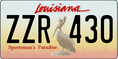 LA license plate ZZR430