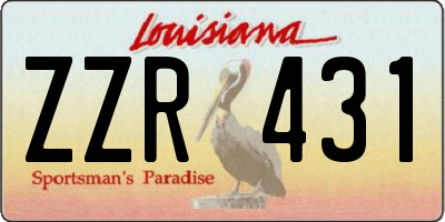 LA license plate ZZR431