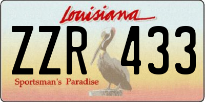 LA license plate ZZR433