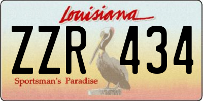 LA license plate ZZR434