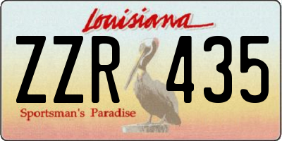LA license plate ZZR435
