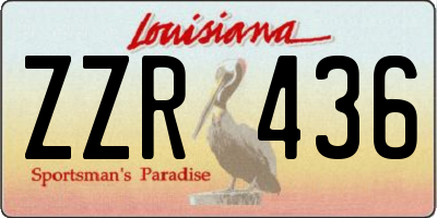 LA license plate ZZR436