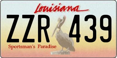 LA license plate ZZR439