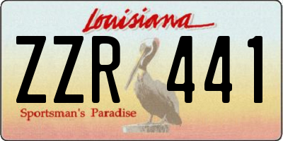 LA license plate ZZR441
