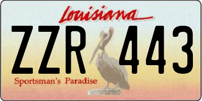 LA license plate ZZR443