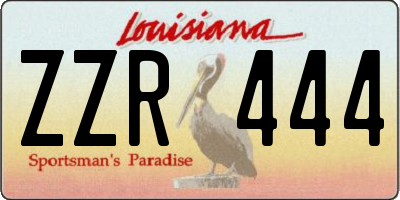 LA license plate ZZR444