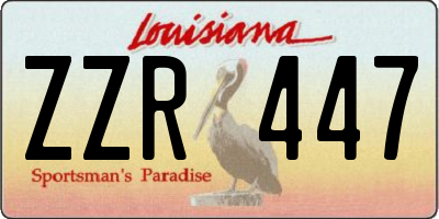 LA license plate ZZR447