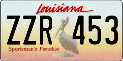 LA license plate ZZR453