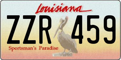 LA license plate ZZR459