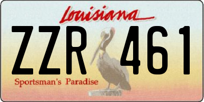 LA license plate ZZR461