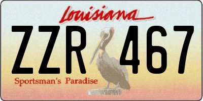 LA license plate ZZR467