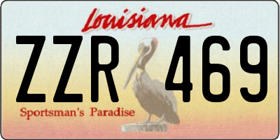 LA license plate ZZR469