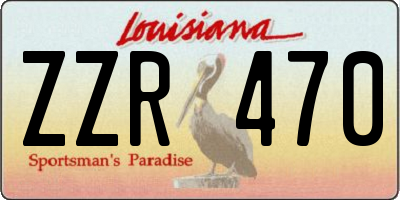 LA license plate ZZR470