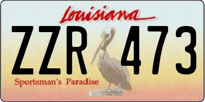 LA license plate ZZR473