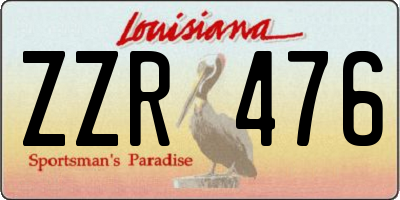 LA license plate ZZR476