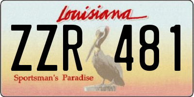 LA license plate ZZR481