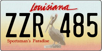 LA license plate ZZR485