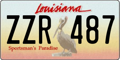 LA license plate ZZR487