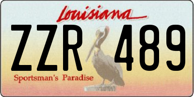 LA license plate ZZR489