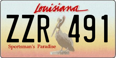 LA license plate ZZR491