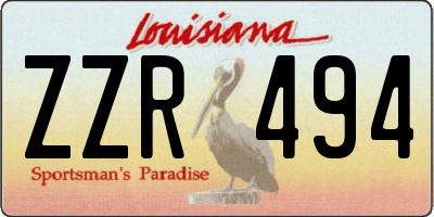 LA license plate ZZR494