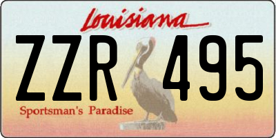 LA license plate ZZR495
