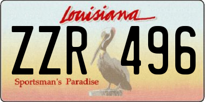 LA license plate ZZR496