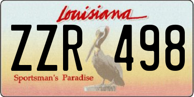 LA license plate ZZR498