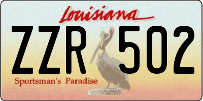 LA license plate ZZR502