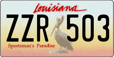 LA license plate ZZR503