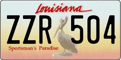 LA license plate ZZR504